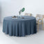 Faux Linen 120" Round Tablecloth Blue - Slubby Texture Wrinkle-Resistant Seamless Table Cover