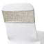 5 Pack Sequin Spandex Chair Sashes Silver - Stretch Chair Bands 6"x15"