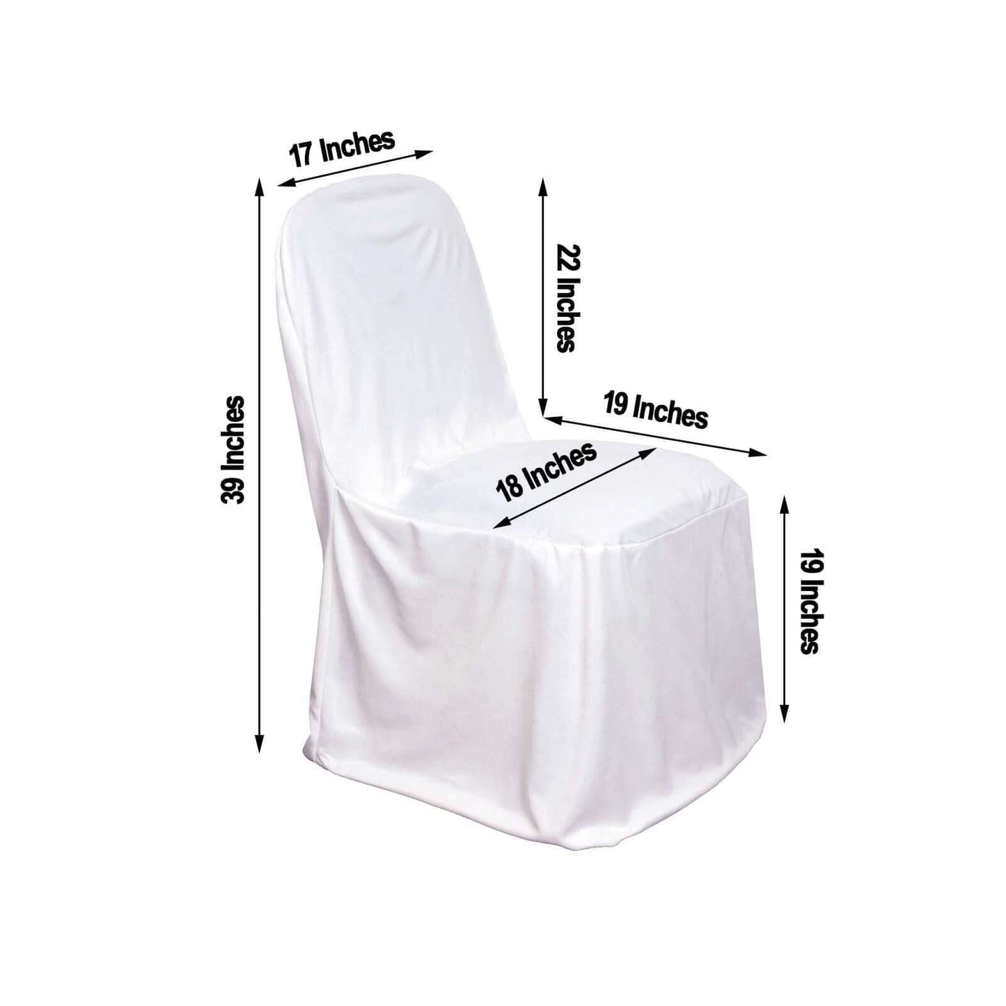 Scuba Stretch Chair Cover White for Banquet Chairs Slim Fit Design - Wrinkle Free and Durable Slipcover for Hotels, Parties & Ceremonies