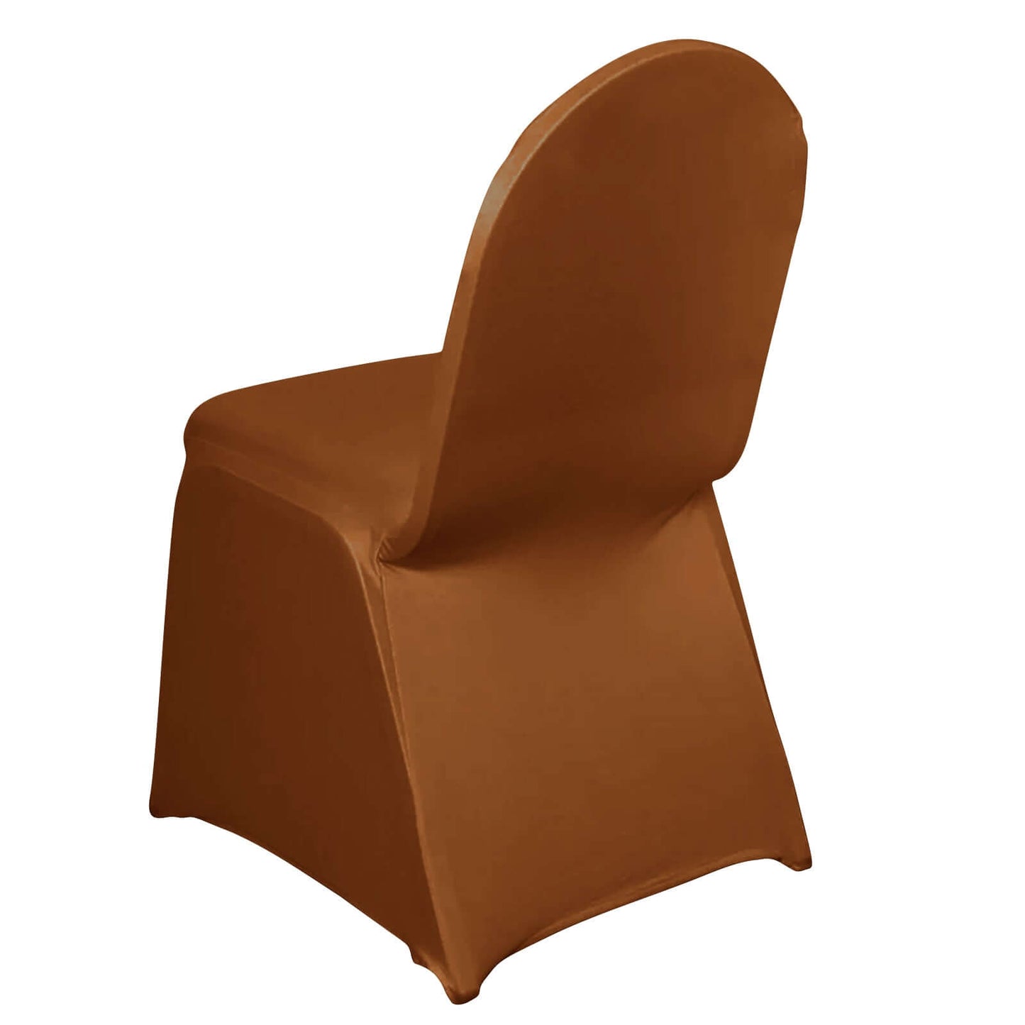 Spandex Chair Cover for Banquet Chairs Cinnamon Brown - Stretch 160GSM Fabric with Slip-On Slipcover