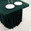 Spandex Rectangle 72"x30" Table Skirt Hunter Emerald Green with Wavy Skirt-Like Effect Table Cover
