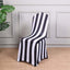 Spandex Chair Cover with Foot Pockets for Banquet Chairs Black/White 2" Stripes - Durable 160GSM Fitted Slipcover for Weddings & Gatherings