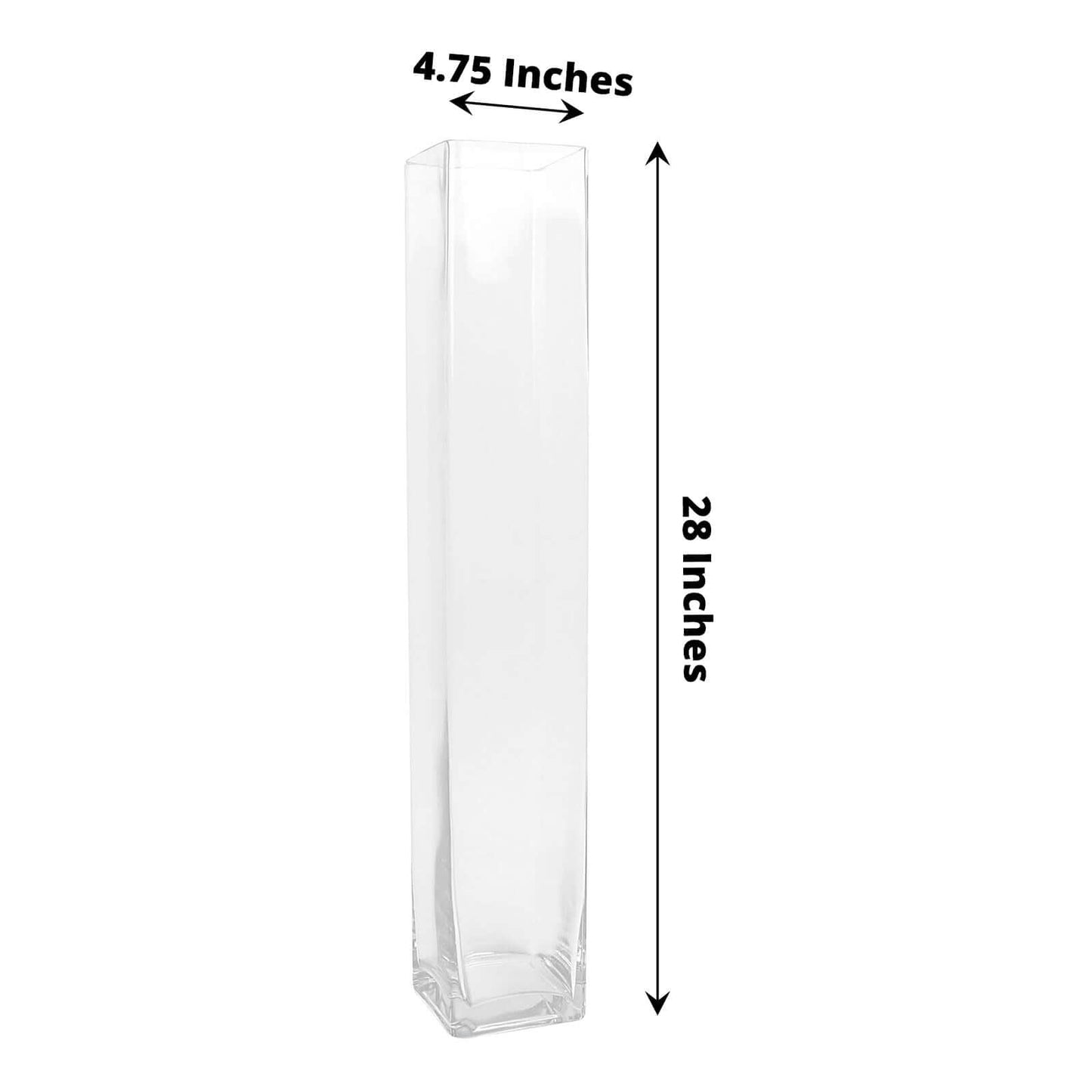 2-Pack Glass Cylinder Vases Square Clear - Durable Heavy Duty Floral Centerpieces for Weddings 28"