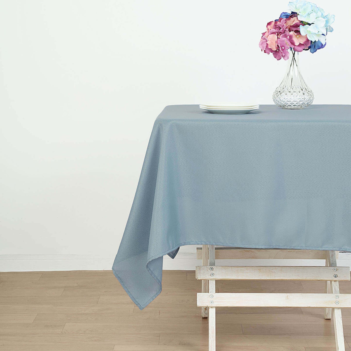 Polyester Square 54"x54" Tablecloth Dusty Blue - Wrinkle-Resistant & Durable Table Cover