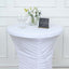 Heavy Duty Spandex 30" Fitted Round Cocktail Table Cover White Ruched Pleated - Durable Stretch Design