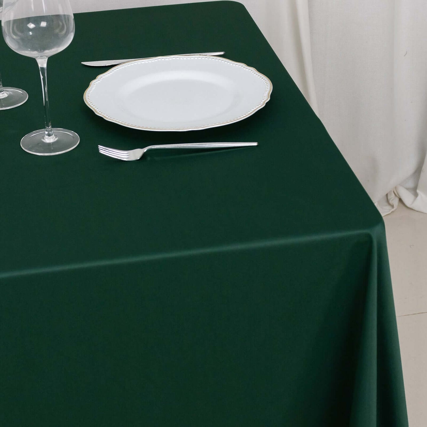 Scuba Square 70"x70" Tablecloth Hunter Emerald Green - Wrinkle Free & Stain Resistant Table Cover