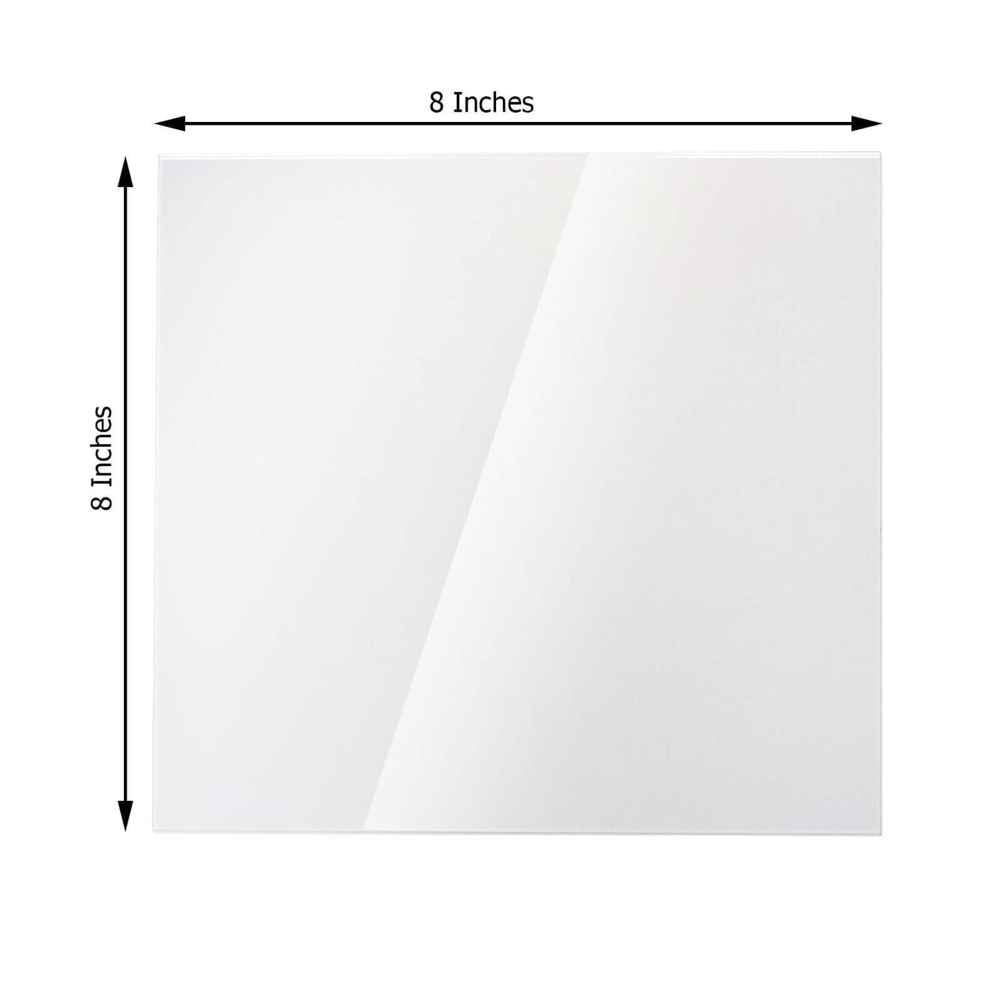 2-Pack Acrylic Plexiglass Sheets Top Plates Clear Square - Protective Film Coating 8" 3mm Thick