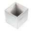 2 Pack 5" Whitewash Square Wood Planter Box Set With Removable Plastic Liners