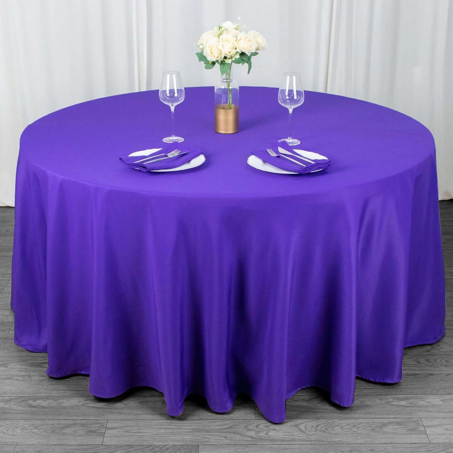 Polyester 90"x132" Rectangle Tablecloth Violet Amethyst - Seamless Wrinkle-Resistant Table Cover