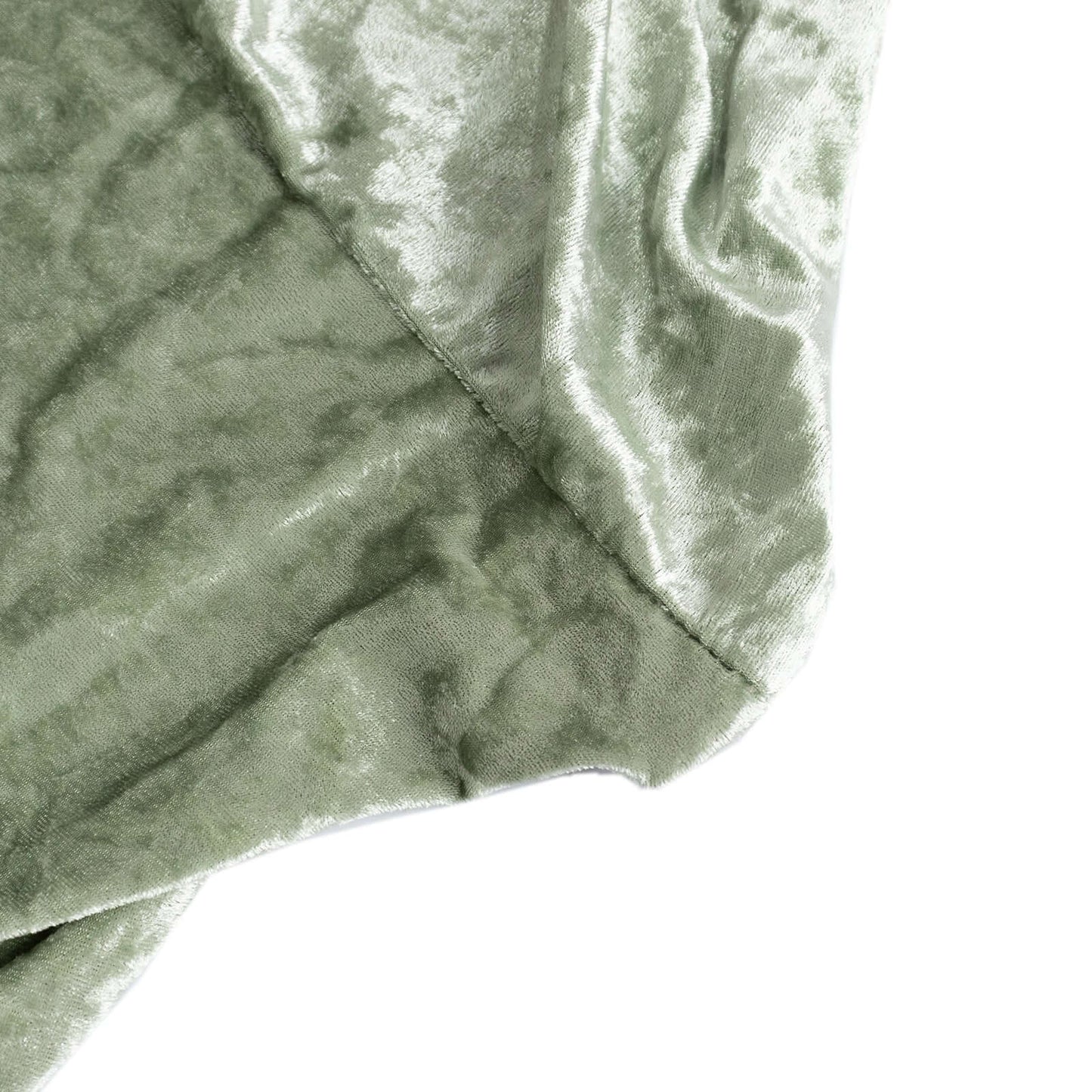 Crushed Velvet Fitted Rectangular 6ft Table Cover Sage Green - Wrinkle-Free Stretchy Tablecloth