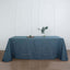 Faux Linen 90"x132" Rectangular Tablecloth Blue - Slubby Texture Wrinkle-Resistant Seamless Table Cover