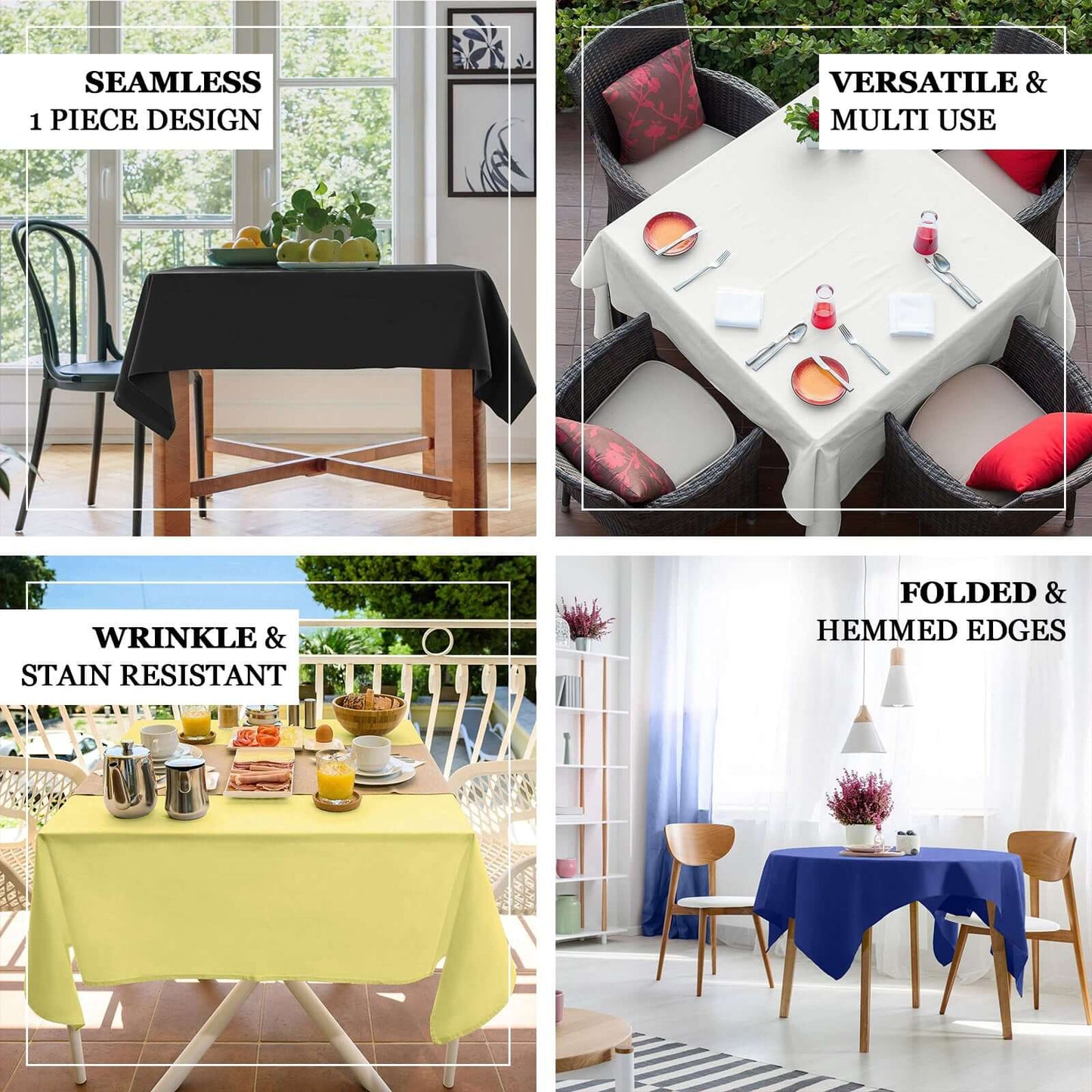 Polyester 54"x54" Table Overlay Square Tablecloth Terracotta (Rust) - Wrinkle-Resistant & Durable Table Cover