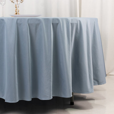 Scuba Round 108" Tablecloth Dusty Blue - Wrinkle Free & Stain Resistant Table Cover