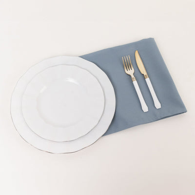 5 Pack Premium Polyester 20"x20" Napkins Dusty Blue - Wrinkle-Resistant & Durable Dinner Napkins