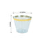 25-Pack Plastic Party Cups Transparent Dusty Blue Crystal with Gold Rim - Stylish Short Disposable Glasses 9oz