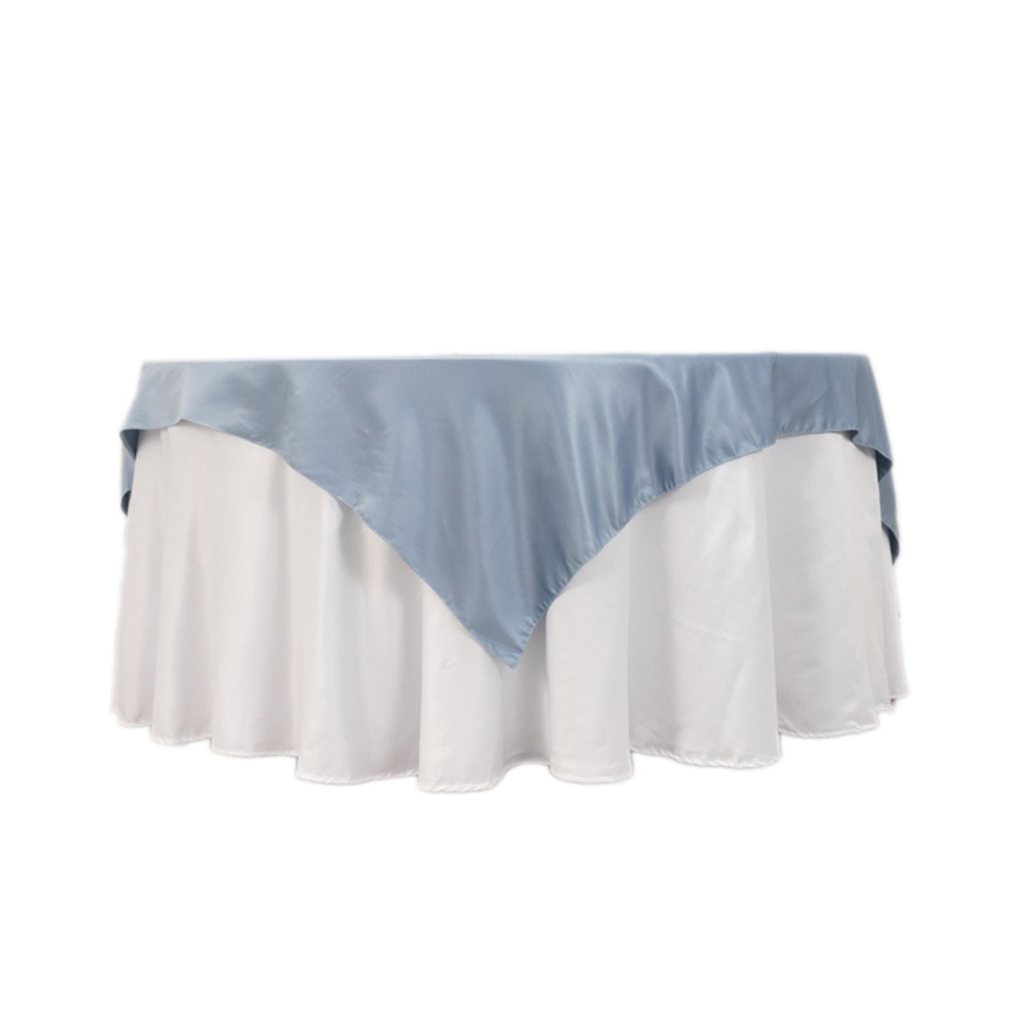 Lamour Satin 72"x72" Table Overlay Square Tablecloth Dusty Blue - Smooth Finish Table Topper