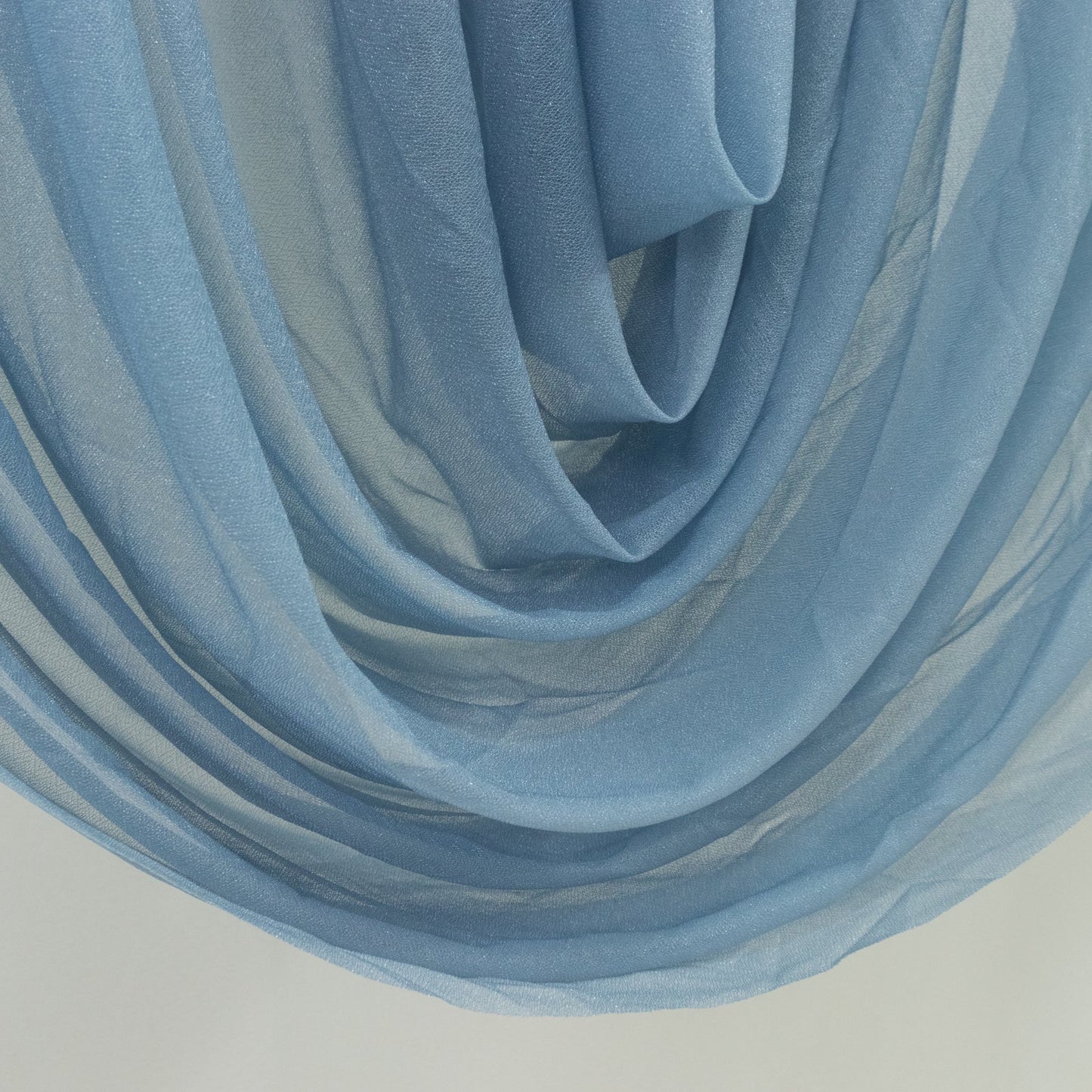 Dusty Blue Sheer Chiffon Valance Curtain 4ft x 5ft â€“ Wedding Arch Drape with Rod Pocket Voile Backdrop Panel