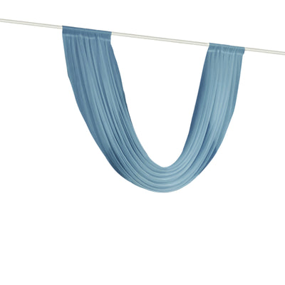 Dusty Blue Sheer Chiffon Valance Curtain 4ft x 6ft â€“ Wedding Arch Drape with Rod Pocket Voile Backdrop Panel