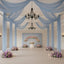 Dusty Blue Sheer Backdrop Drape â€“ 5ftx32ft Wedding Arch & Ceiling Decor Panel, Wrinkle Free with Soft Shimmer