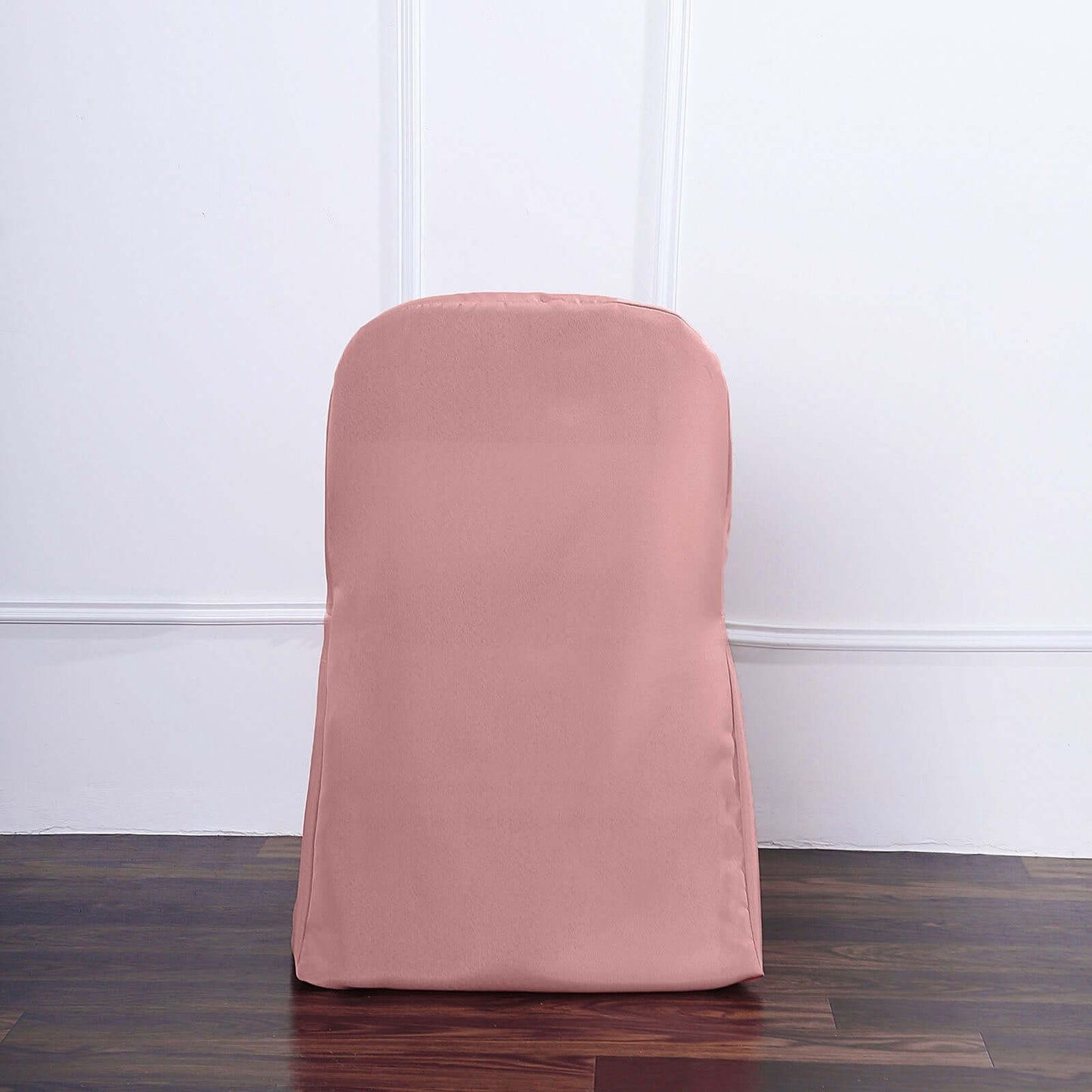 Polyester Slip On Folding Chair Covers Dusty Rose - Stain-Resistant Reusable Durable Fabric