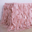 Taffeta 14ft Table Skirt Dusty Rose - Cascading Curly Willow Style Table Cover
