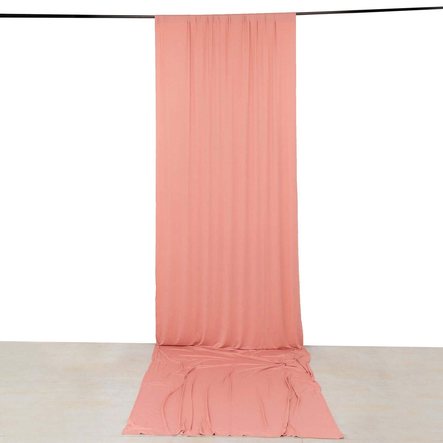 Dusty Rose 4-Way Stretch Spandex Event Curtain Drapes, Wrinkle Free Backdrop Event Panel with Rod Pockets - 5ftx16ft