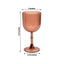 12-Pack Plastic Goblets Dusty Rose Vintage Ribbed Pattern - Reusable Shatterproof Glassware 9oz
