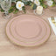 25-Pack Paper 10" Round Dinner Plates in Dusty Rose Sunray Design with Gold Rim - Disposable Heavy Duty 350GSM Party Plates