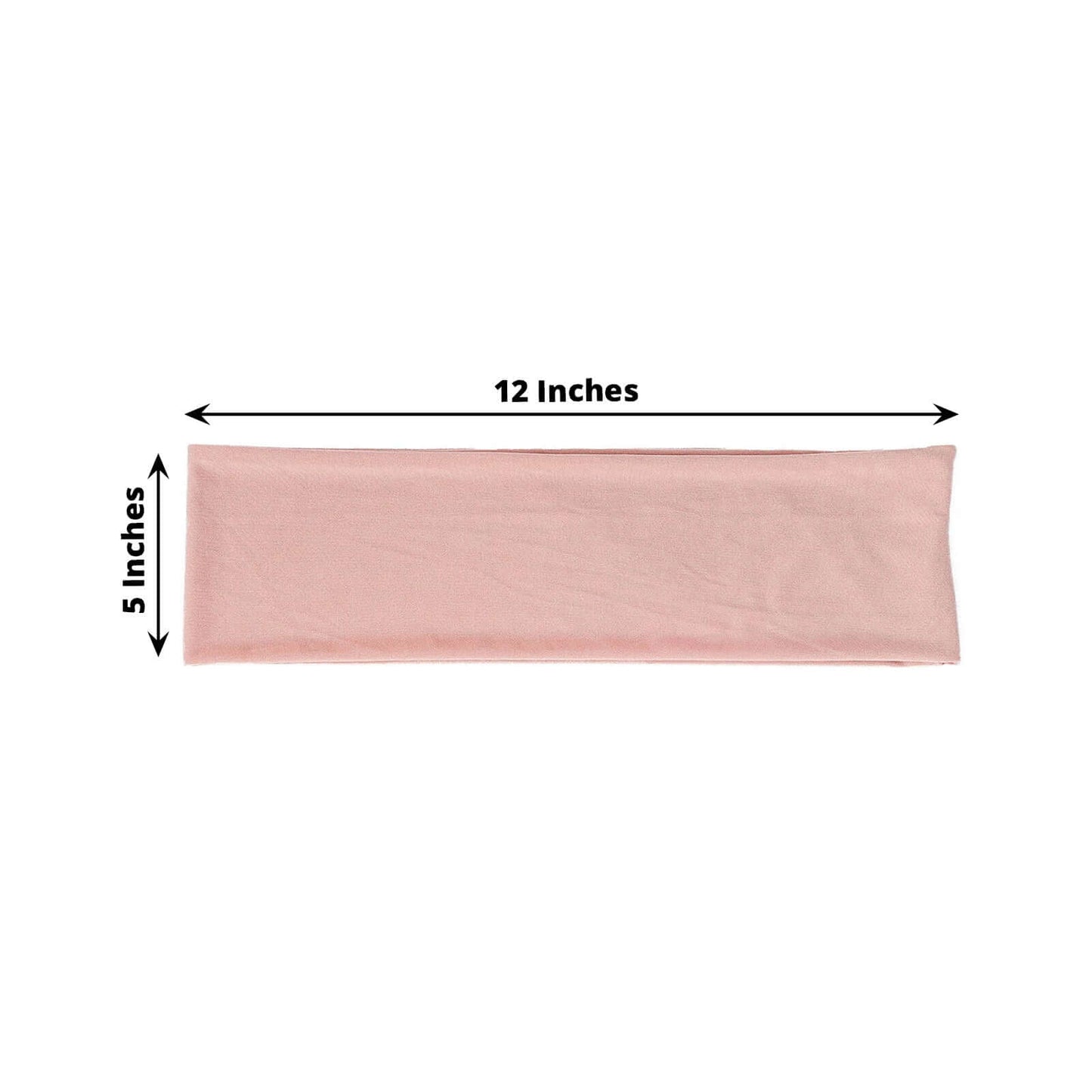 5 Pack Stretch Spandex Chair Sashes Dusty Rose - Fitted Finish Two Ply Heavy Duty Chair Bands 5"x12"