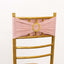5 Pack Spandex Chair Sashes Dusty Rose with Gold Rhinestone Buckles - Reusable Four-Way Stretch Sash Bands 5"x14"