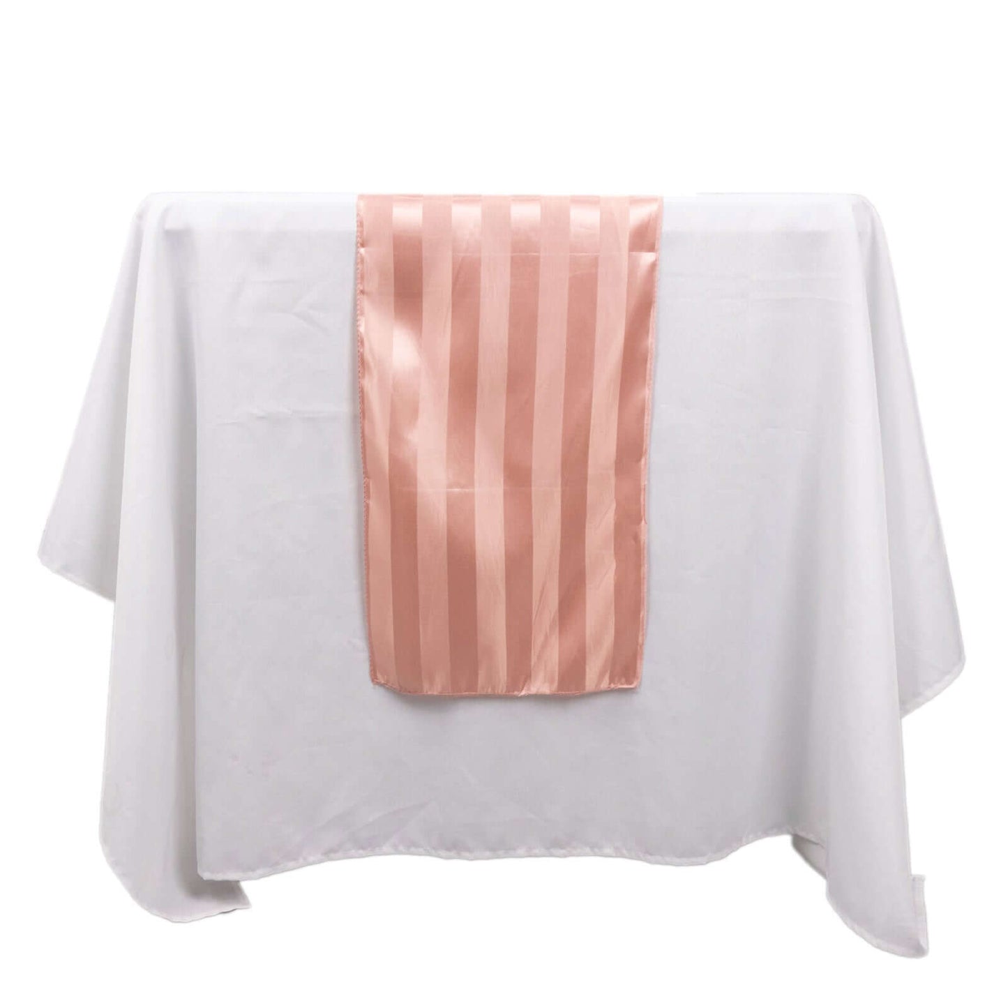 Satin 12"x108" Table Runner Dusty Rose - Stripe Table Decor