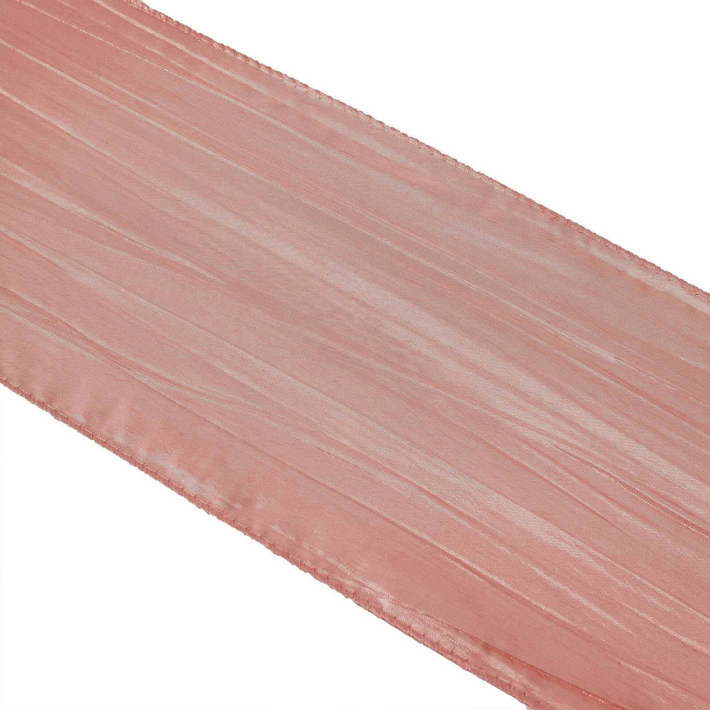 5 Pack Taffeta 6"x106" Chair Sashes Dusty Rose Accordion Crinkle Texture - Stylish Decor for Weddings & Gatherings