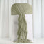 1 Set Chiffon Hoods Chair Sashes with Willow Ruffles Design Dusty Sage Green - Stylish Chair Bow Decor