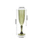6-Pack Plastic Wedding Toast Flutes Dusty Sage Green Transparent Crystal Cut Style - Reusable Champagne Glasses 8oz