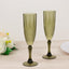 6-Pack Plastic Wedding Toast Flutes Dusty Sage Green Transparent Crystal Cut Style - Reusable Champagne Glasses 8oz