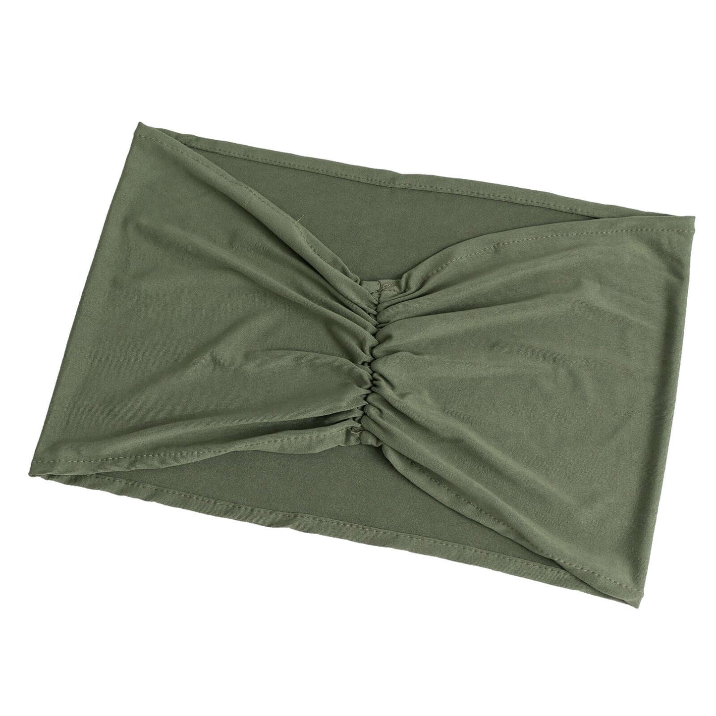 5 Pack Spandex Chair Sashes Dusty Sage Green Ruffled Style - Wide Easy to Use Stretch Chair Bands 8"x13"