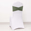 5 Pack Spandex Chair Sashes Dusty Sage Green Ruffled Style - Wide Easy to Use Stretch Chair Bands 8"x13"