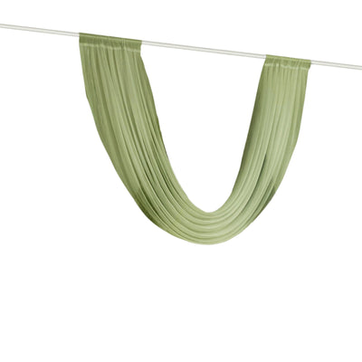 Dusty Sage Green Sheer Chiffon Valance Curtain 4ft x 6ft â€“ Wedding Arch Drape with Rod Pocket Voile Backdrop Panel