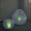 22" Color Changing LED Light Up Inflatable Pouf Ottoman, Waterproof Illuminated Remote Battery Operated Furniture