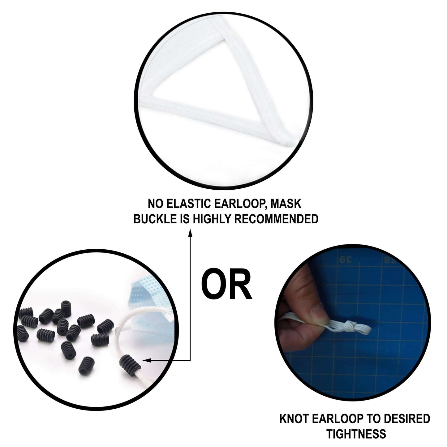 30 Pack 3 Ply White Cotton Face Mask, Reusable Fabric Masks With Soft Ear Loops