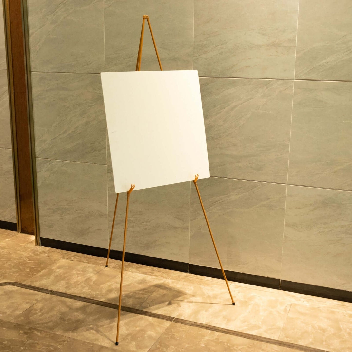 65" Gold Metal Sign Holder Easel Stand, Collapsible Tripod Stand