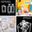 25 Pack Clear Rectangle Candy Gift Boxes With Bowknot and White Lace Pattern, 4" Transparent Plastic Party Favor Boxes - 2"x2"x4"