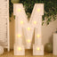 Giant LED Marquee Light Up Letter "M", White 4ft Pre-Cut Foam Board with 10 Warm White Battery Operated LEDs, Glue Gun and Sticks