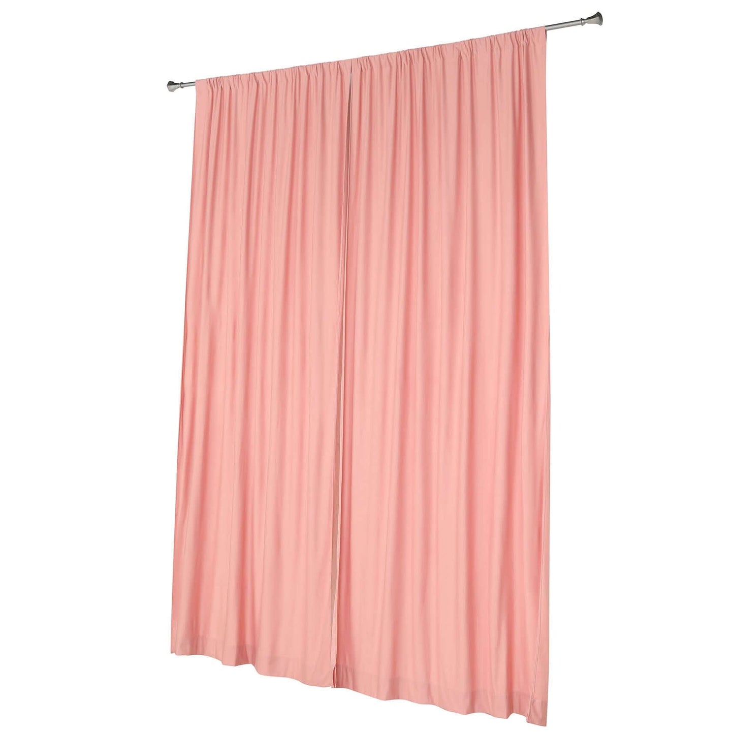 2 Pack Dusty Rose Scuba Polyester Event Curtain Drapes, Durable Flame Resistant Backdrop Event Panels Wrinkle Free with Rod Pockets - 10ftx10ft