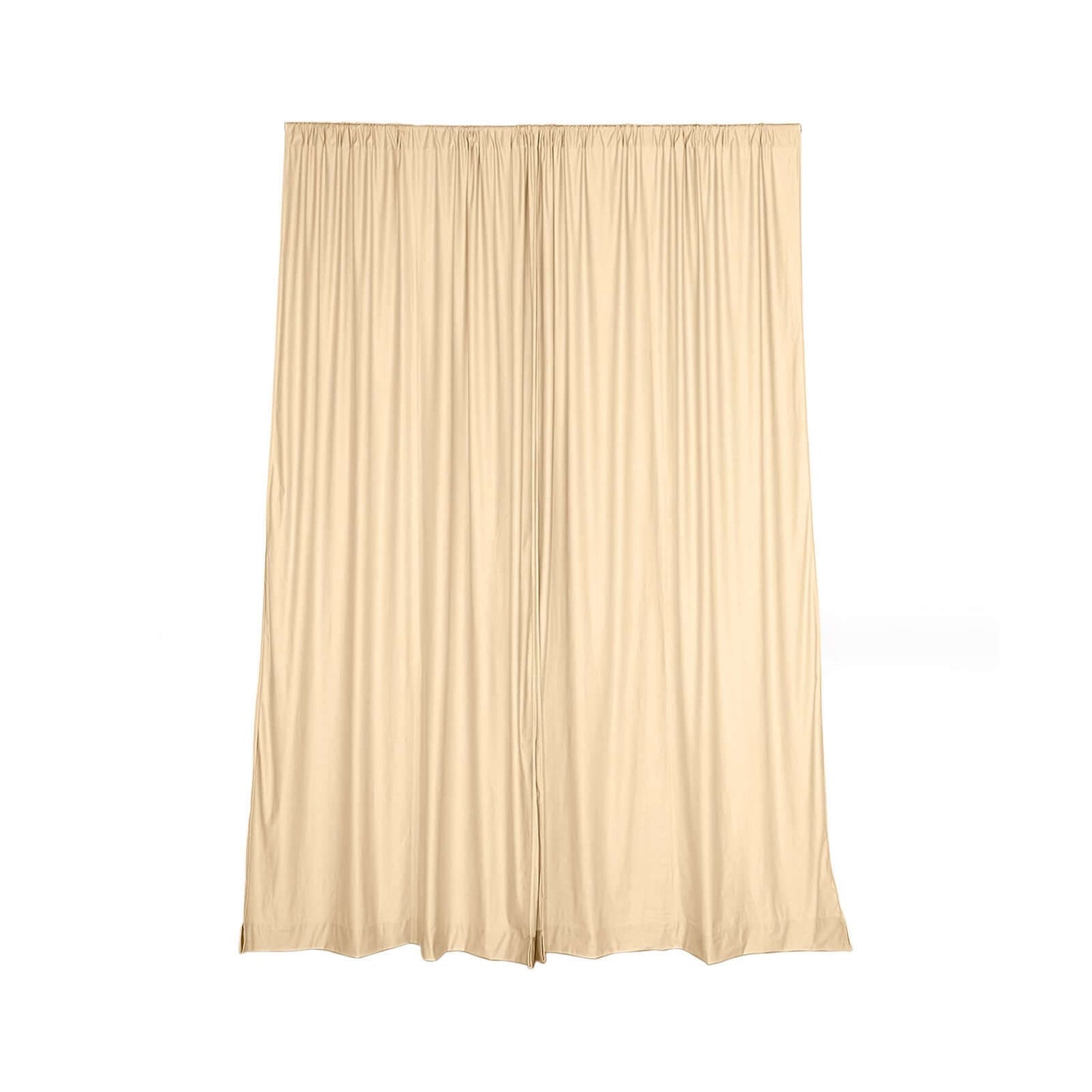 2 Pack Champagne Scuba Polyester Event Curtain Drapes, Durable Flame Resistant Backdrop Event Panels Wrinkle Free with Rod Pockets - 10ftx10ft