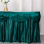 Satin 14ft Table Skirt Peacock Teal - Pleated Double Drape Table Cover