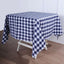 Polyester 54"x54" Square Tablecloth White/Navy Blue - Checkered Buffalo Plaid Design for Casual Table Settings