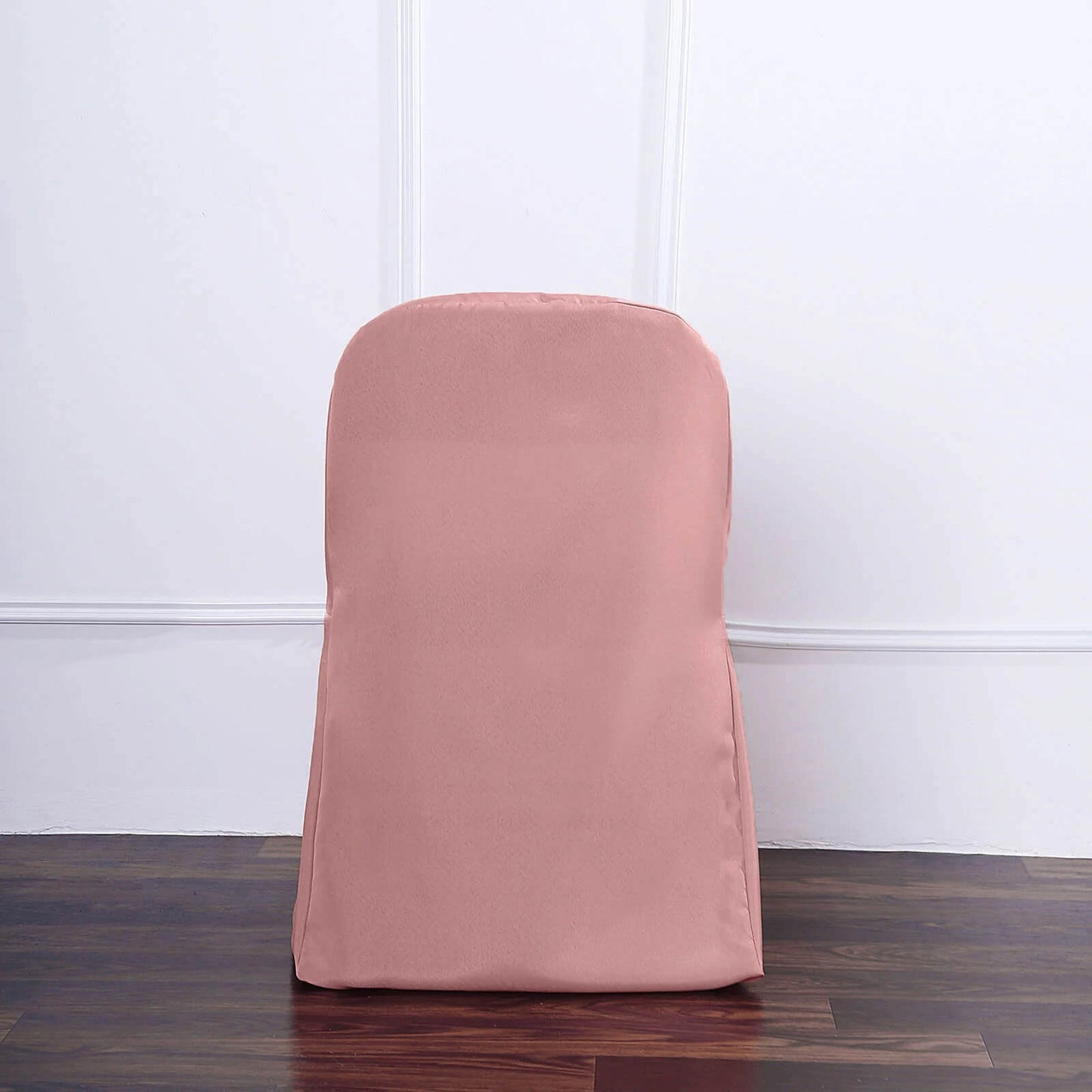 10 Pack Polyester Chair Covers for Folding Chairs Dusty Rose - Wrinkle-Free Stain-Resistant Slip-On Slipcovers