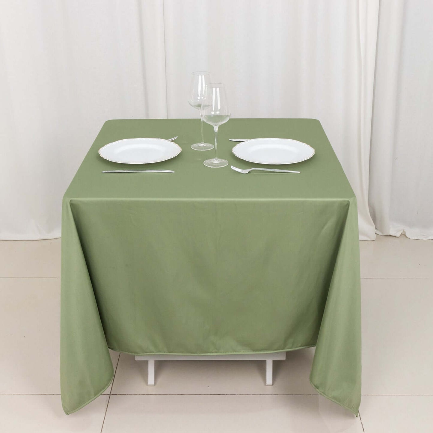 Scuba Square 70"x70" Tablecloth Dusty Sage Green - Wrinkle Free & Stain Resistant Table Cover
