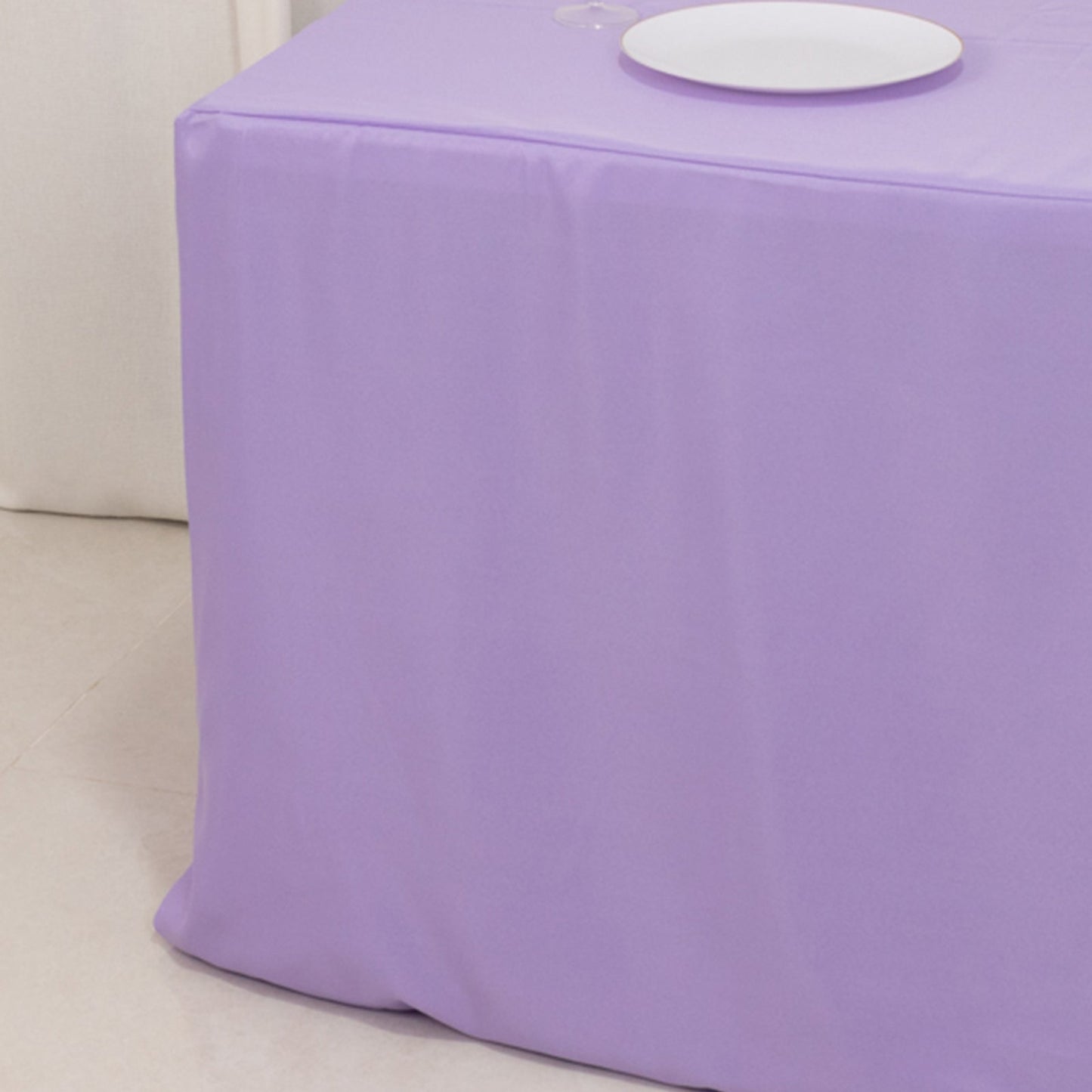 Fitted Polyester 72"x30" Rectangle Tablecloth Lavender Lilac - Durable Table Cover